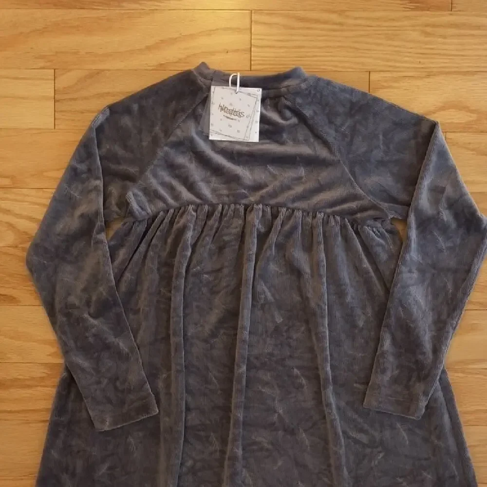 Hadas by Kidchic Elegant Gray Long Sleeve Robe/Dressing Grown Girls Size L NWT